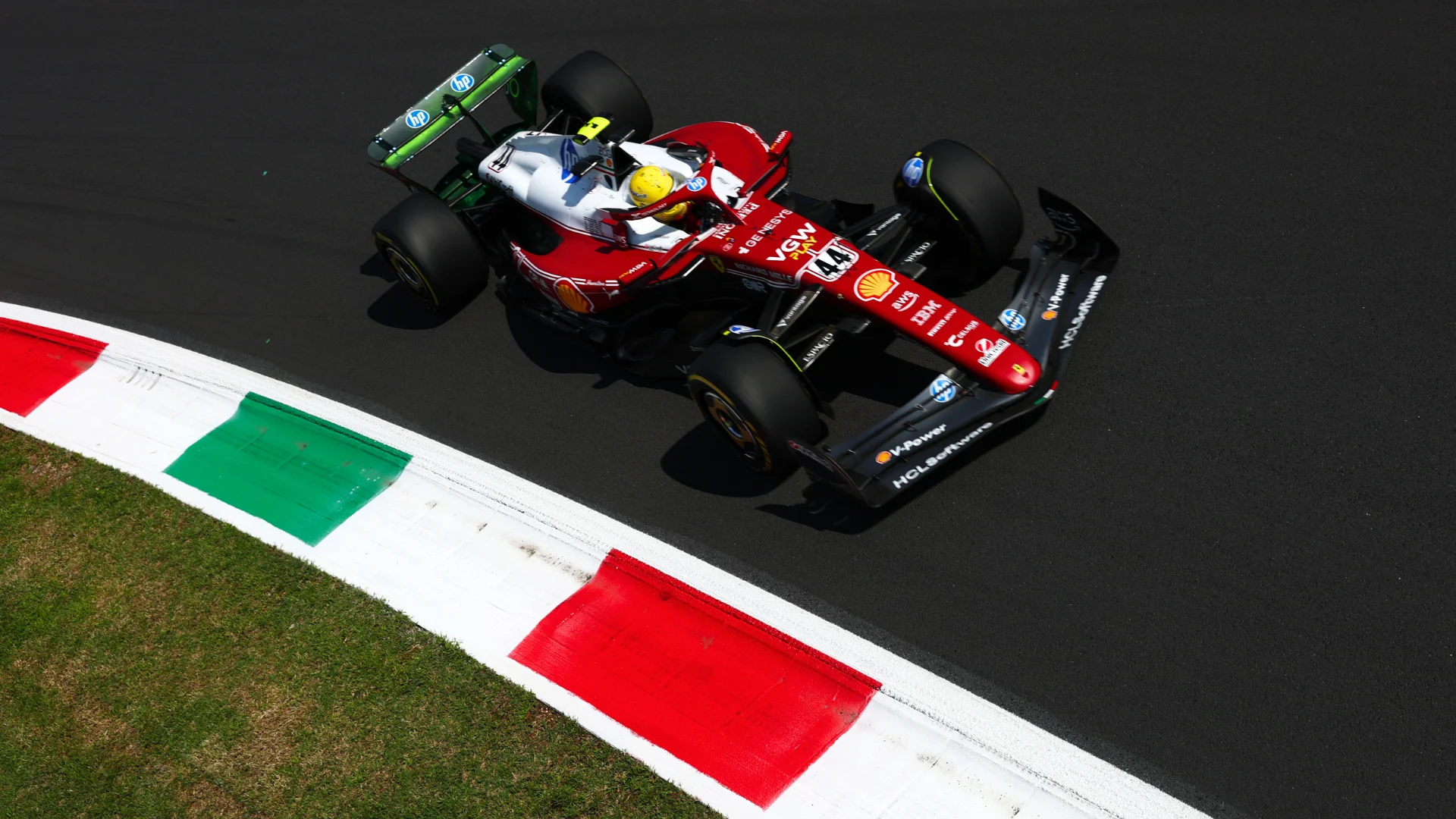 MONZA, ITALY - SEPTEMBER 05: Lewis Hamilton of Great Britain driving the (44) Scuderia Ferrari